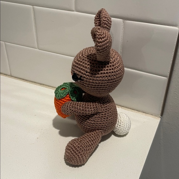 Handcrafted Spring Easter Bunny Rabbit Holiday Decor Amigurui Crochet Carrot - Picture 6 of 10